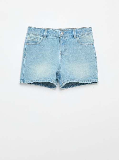 High-waisted denim shorts - Kiabi