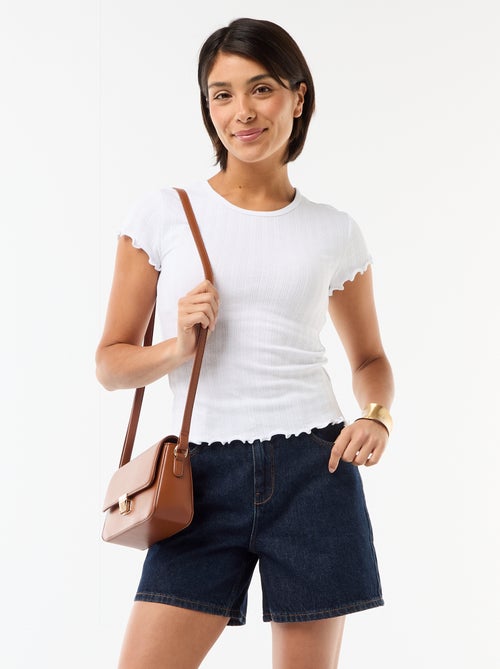 High-Waisted Denim Shorts - Kiabi