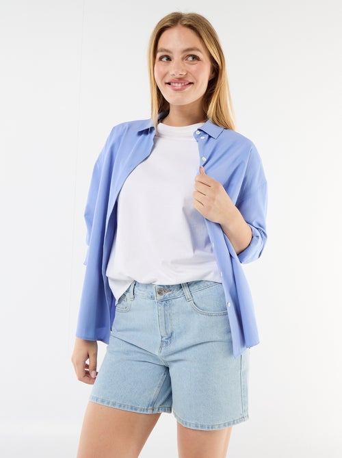 High-Waisted Denim Shorts - Kiabi