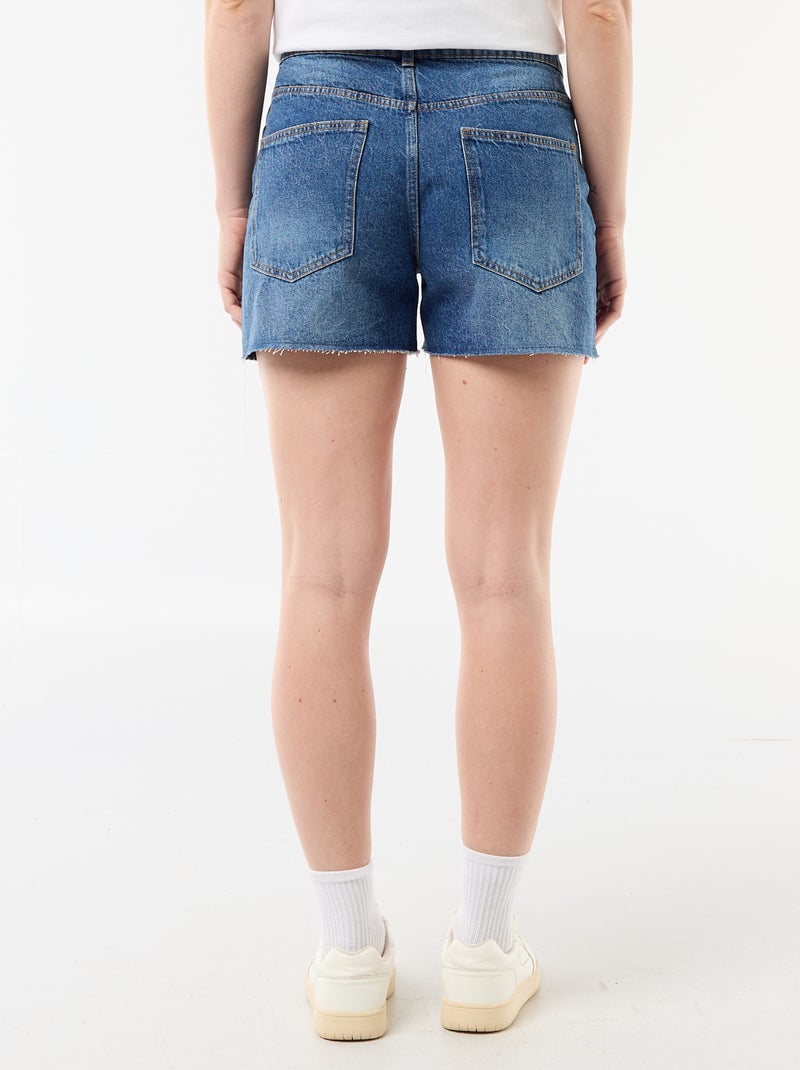 High-Waisted Denim Shorts Blue - Kiabi