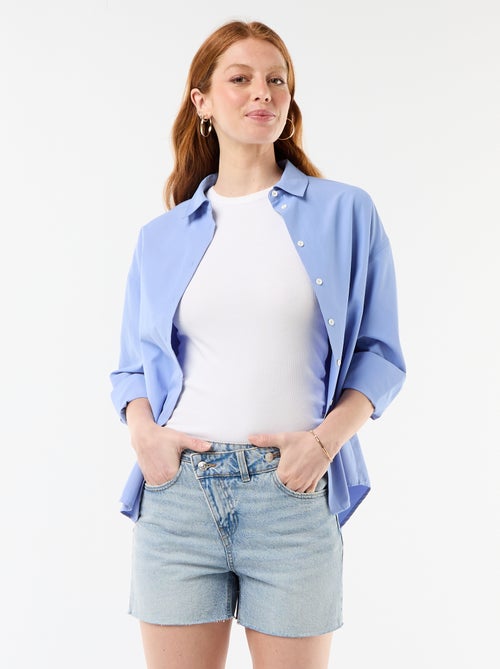 High-Waisted Denim Shorts - Kiabi