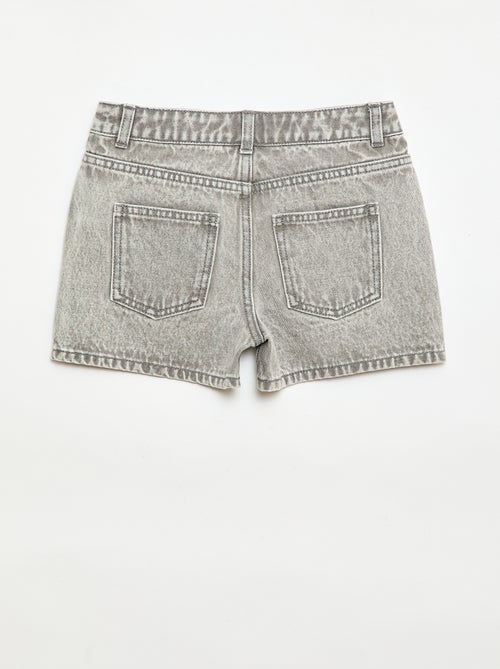 High-waisted denim shorts - Kiabi