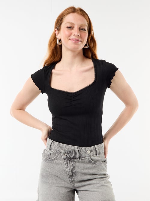 High-Waisted Denim Shorts - Kiabi