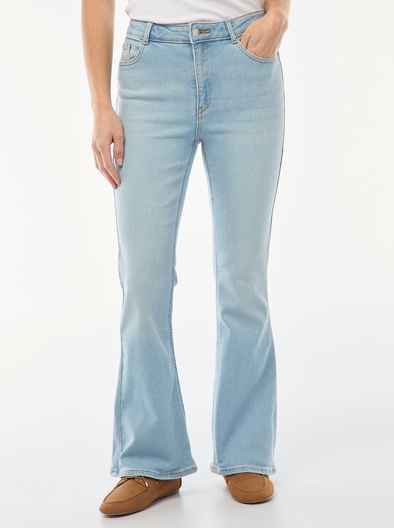 High-Waisted Flare/Bootcut Jeans - L28 Blue - Kiabi