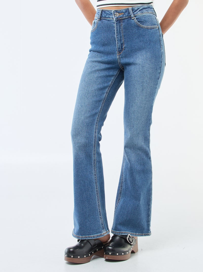 High-Waisted Flare/Bootcut Jeans - L32 Blue - Kiabi