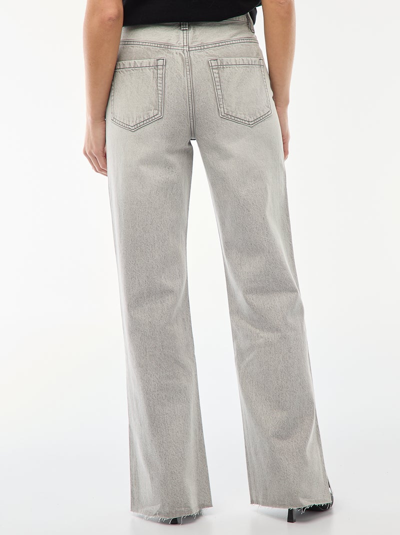 High-waisted flare/bootcut jeans Grey - Kiabi