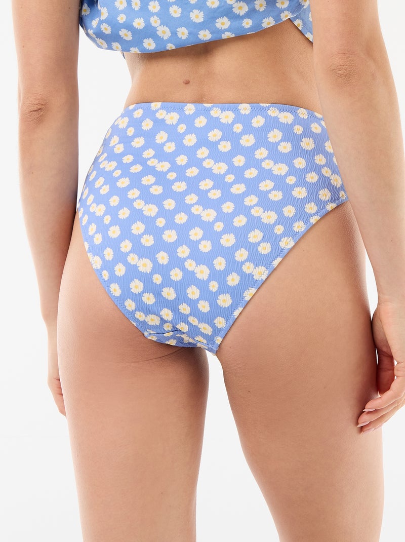 High-waisted floral print swim bottoms Blue - Kiabi
