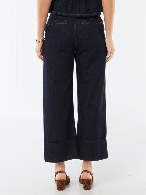 High-Waisted Jeans with Cuffed Hems - Kiabi