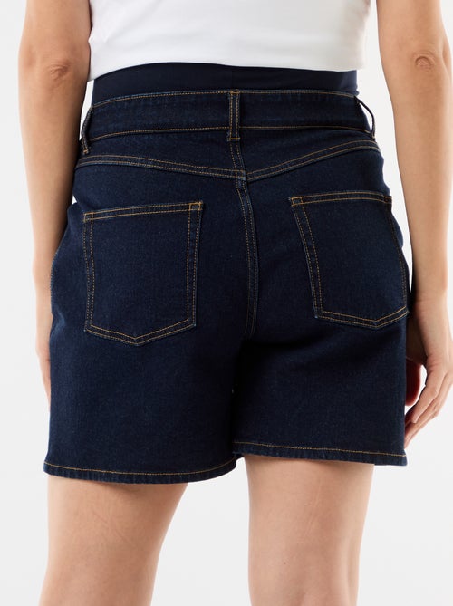 High-waisted maternity denim Bermuda shorts - Kiabi