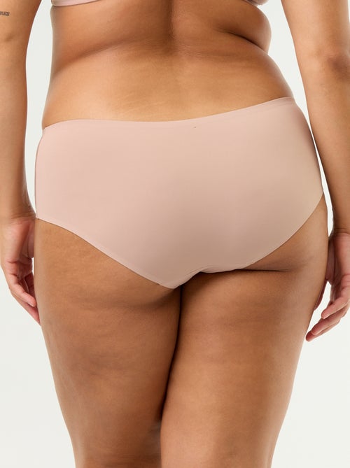 High-waisted microfiber briefs with lace - Kiabi
