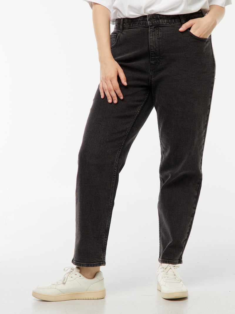 High-waisted mom jeans - L30 Black - Kiabi
