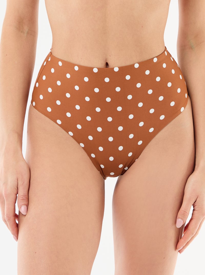 High-waisted shapewear bikini bottoms Brown - Kiabi