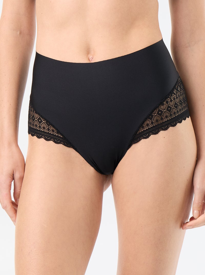 High-Waisted Shaping Briefs Black - Kiabi