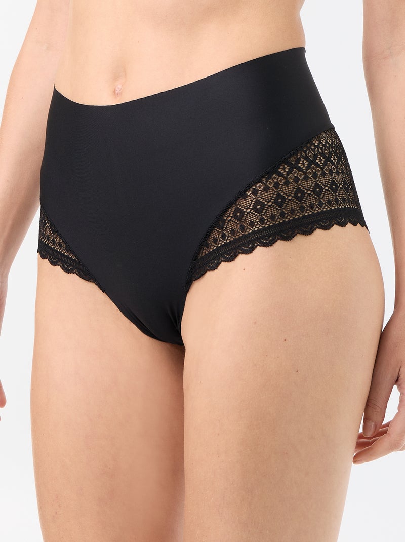 High-Waisted Shaping Briefs Black - Kiabi