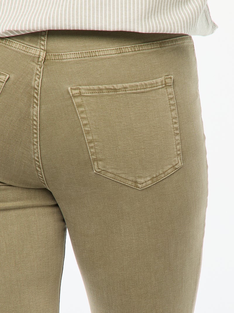 High-waisted skinny trousers Green - Kiabi