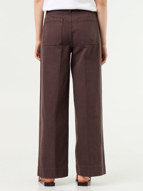 High-waisted wide-leg jeans with patch pockets - Kiabi