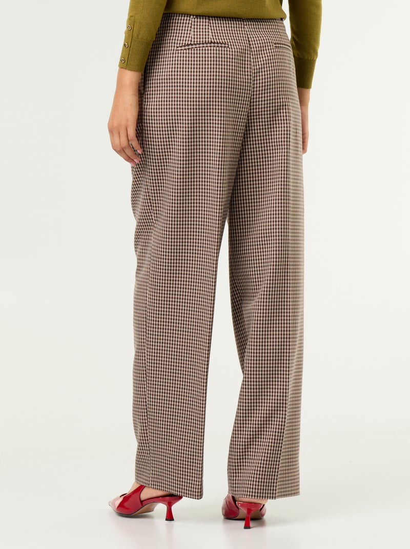 High-Waisted Wide-Leg Pants Brown - Kiabi