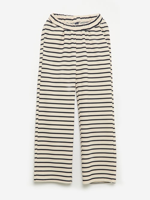 High-waisted wide-leg trousers - easy-to-wear collection - Kiabi High-waisted wide-leg trousers - easy-to-wear collection - Kiabi