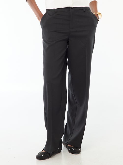 High-Waisted Wide-Leg Trousers with Belt Loops - Kiabi