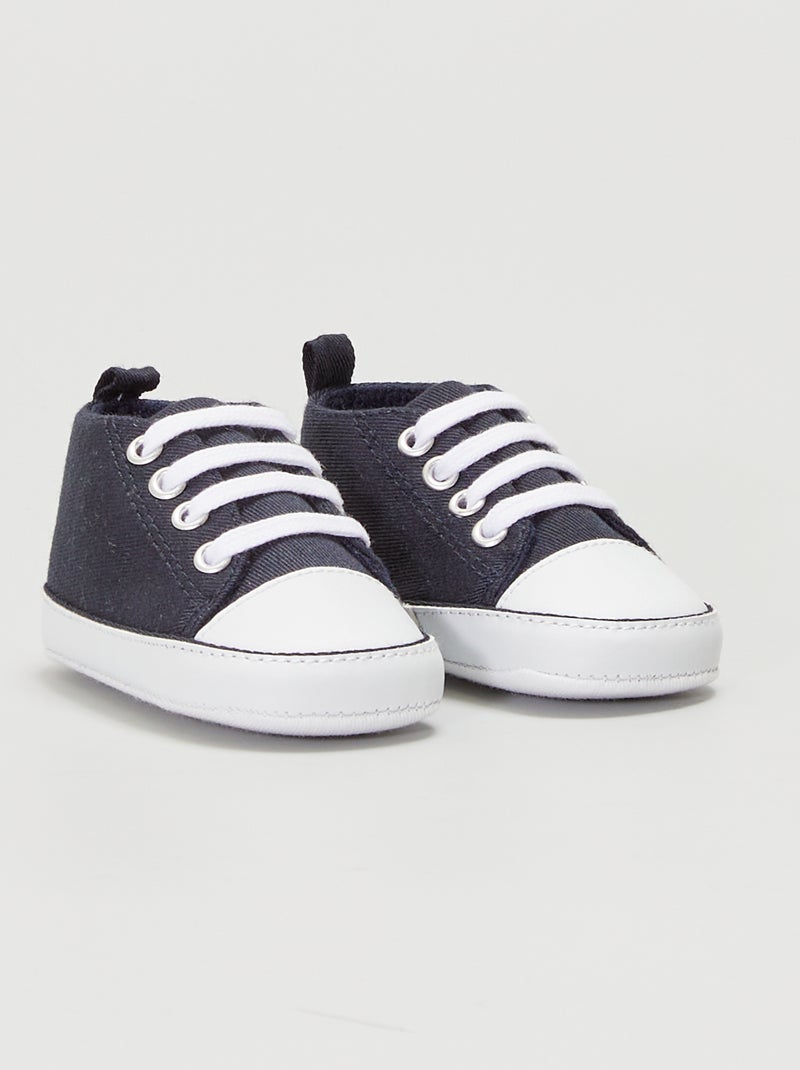 Hohe Canvas-Sneakers Marine - Kiabi