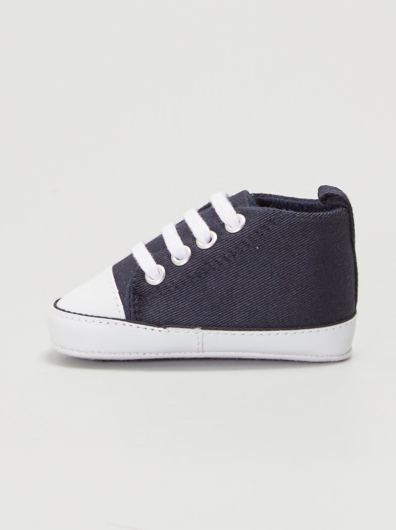 Hohe Canvas-Sneakers Marine - Kiabi