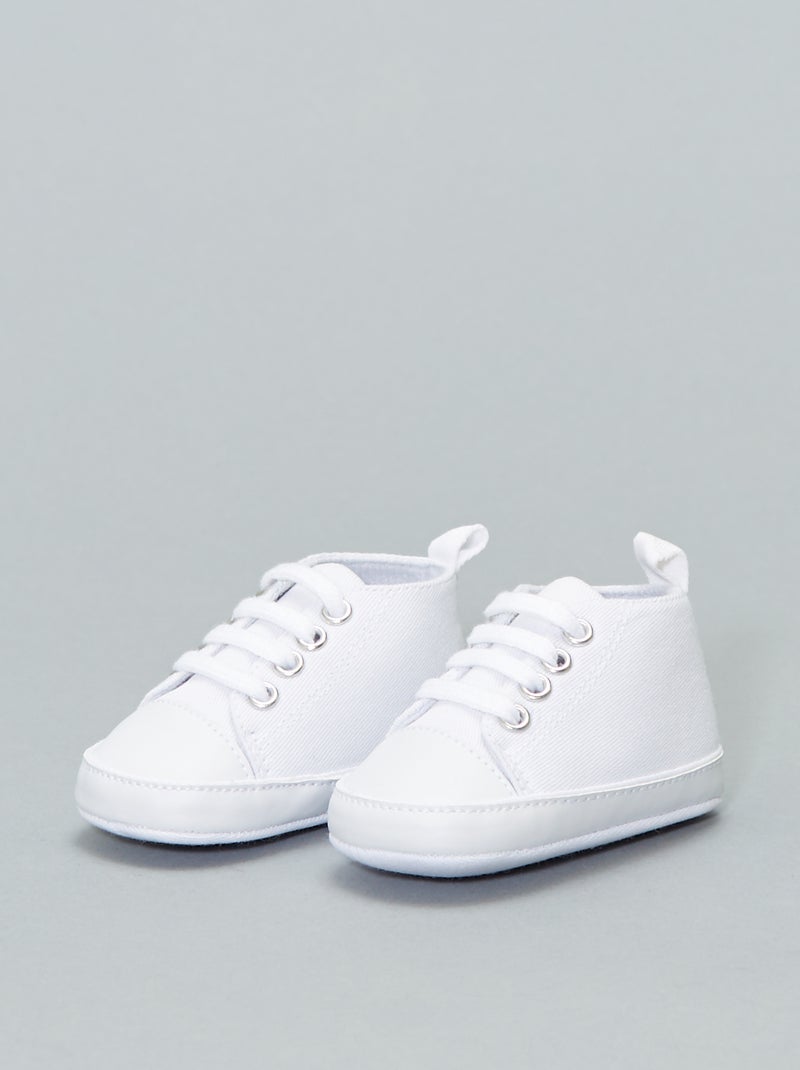 Hohe Canvas-Sneakers Weiß - Kiabi