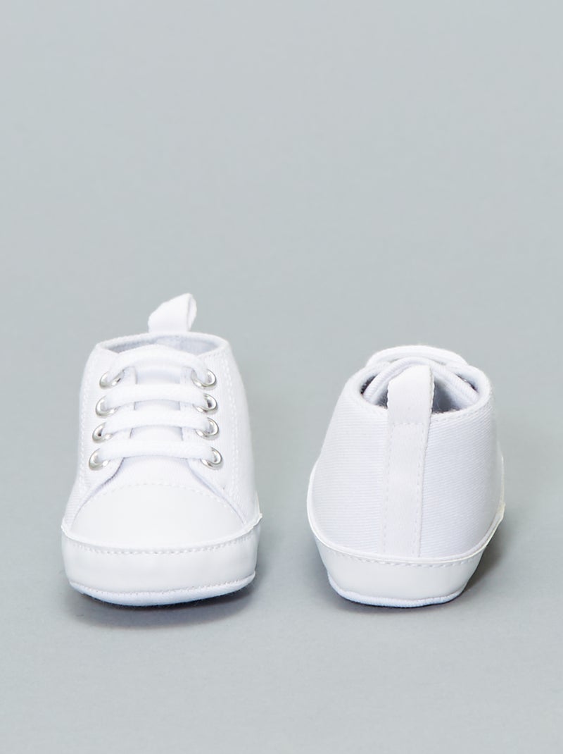 Hohe Canvas-Sneakers Weiß - Kiabi