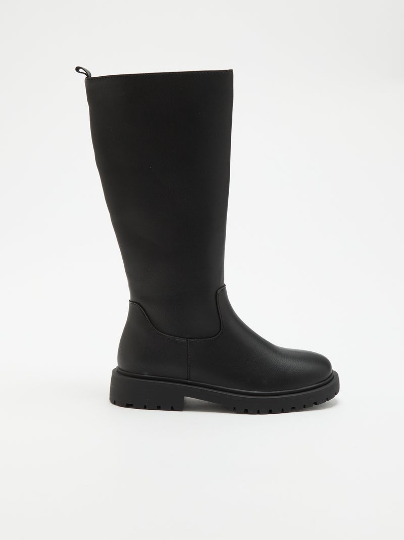 Hohe Stiefel aus Kunstleder Noir - Kiabi