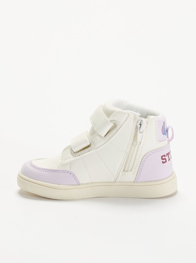 Hohe 'Stitch' 'Disney' Sneakers mit Klettverschluss Violet - Kiabi