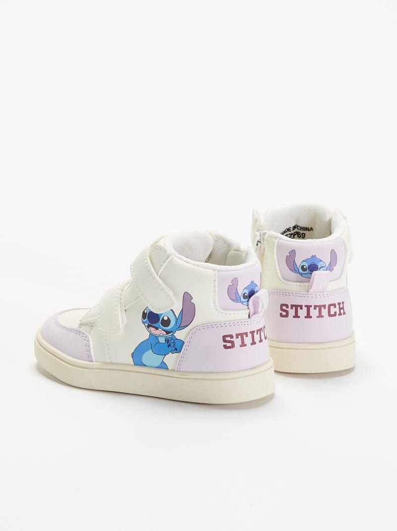 Hohe 'Stitch' 'Disney' Sneakers mit Klettverschluss Violet - Kiabi