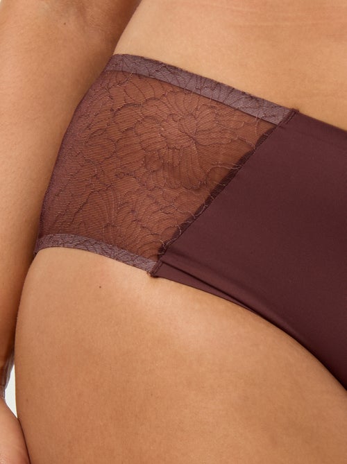 Hoher Microfaser-Slip mit Spitze - Kiabi