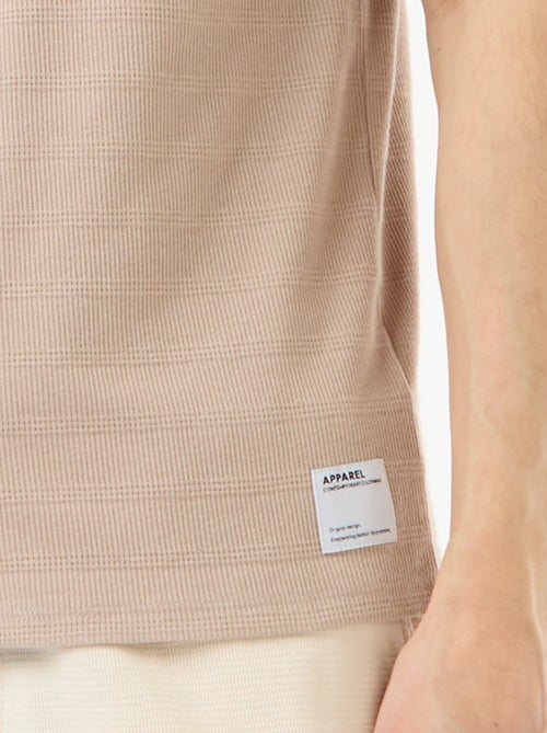Honeycomb Knit Crew Neck Short Sleeve T-shirt - Kiabi