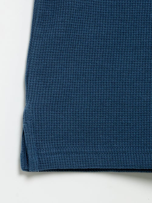 Honeycomb knit polo shirt - Kiabi