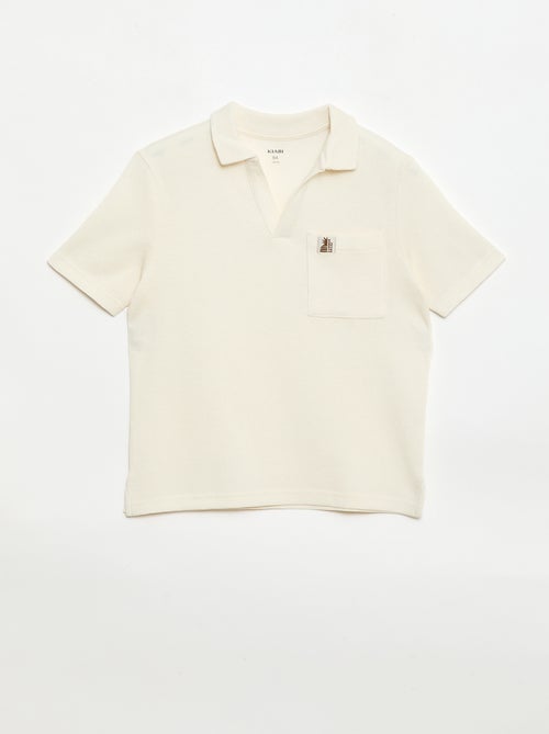 Honeycomb knit polo shirt - Kiabi