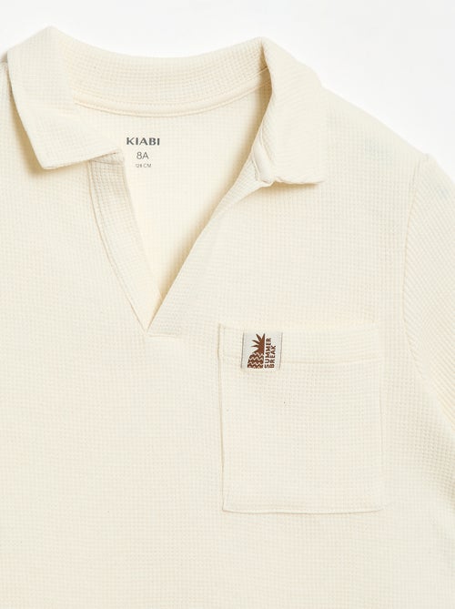 Honeycomb knit polo shirt - Kiabi