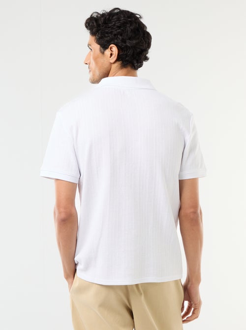 Honeycomb Knit Short-Sleeve Polo Shirt - Kiabi