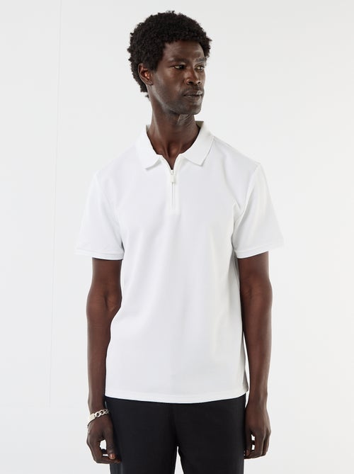 Honeycomb polo shirt with zip collar - Kiabi