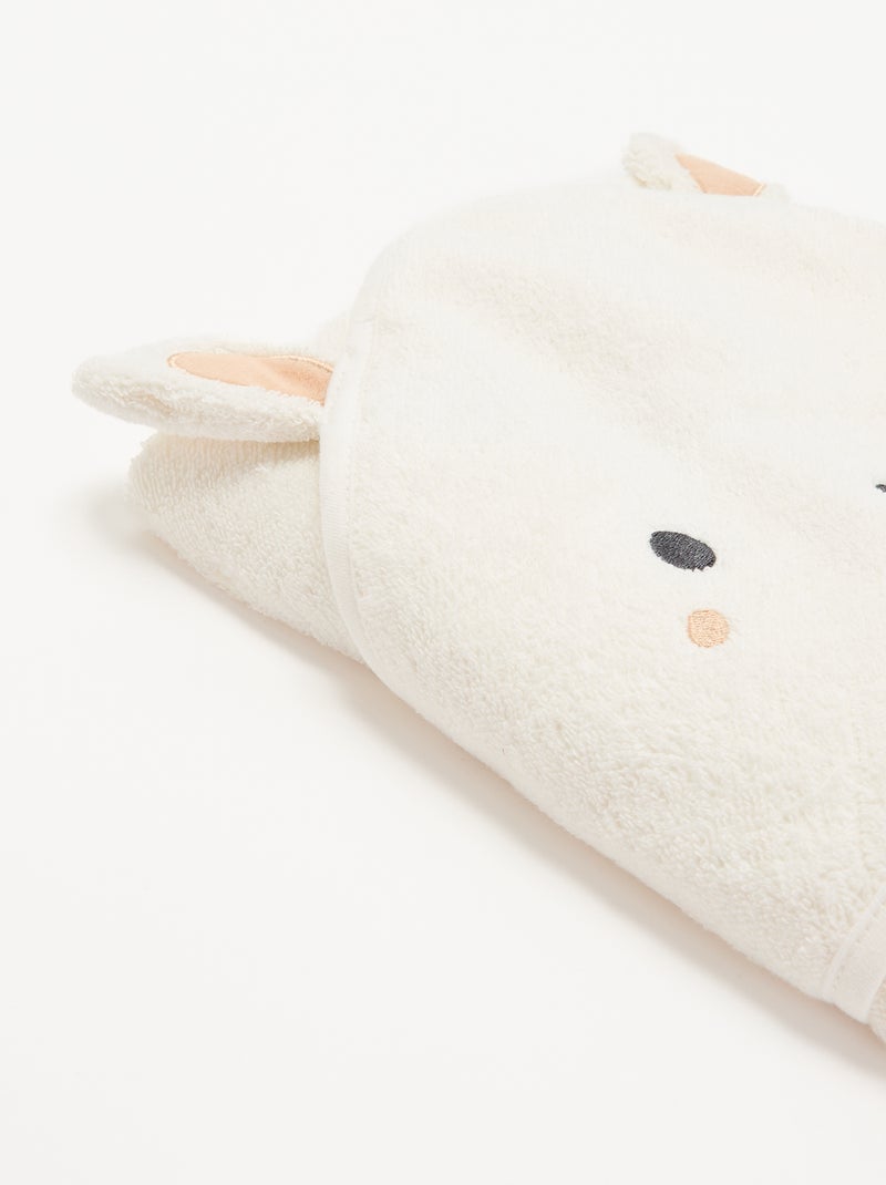 Hooded bath cape with animal ears White - Kiabi