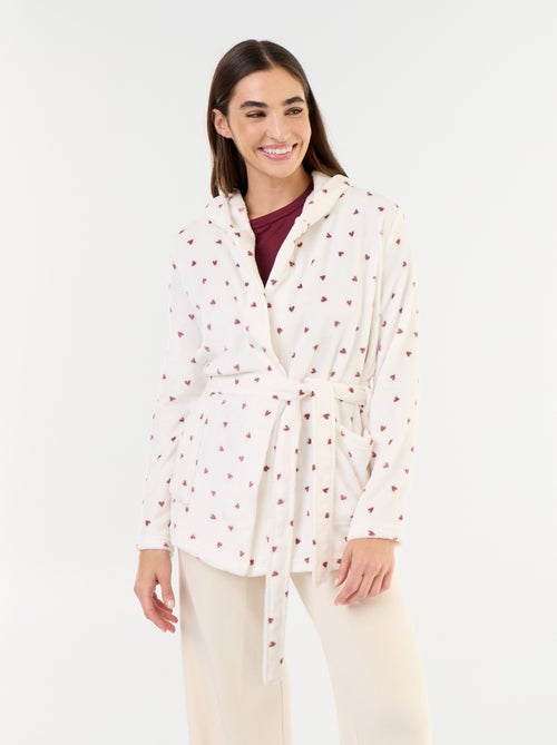 Hooded bathrobe with pockets - Kiabi Hooded bathrobe with pockets - Kiabi
