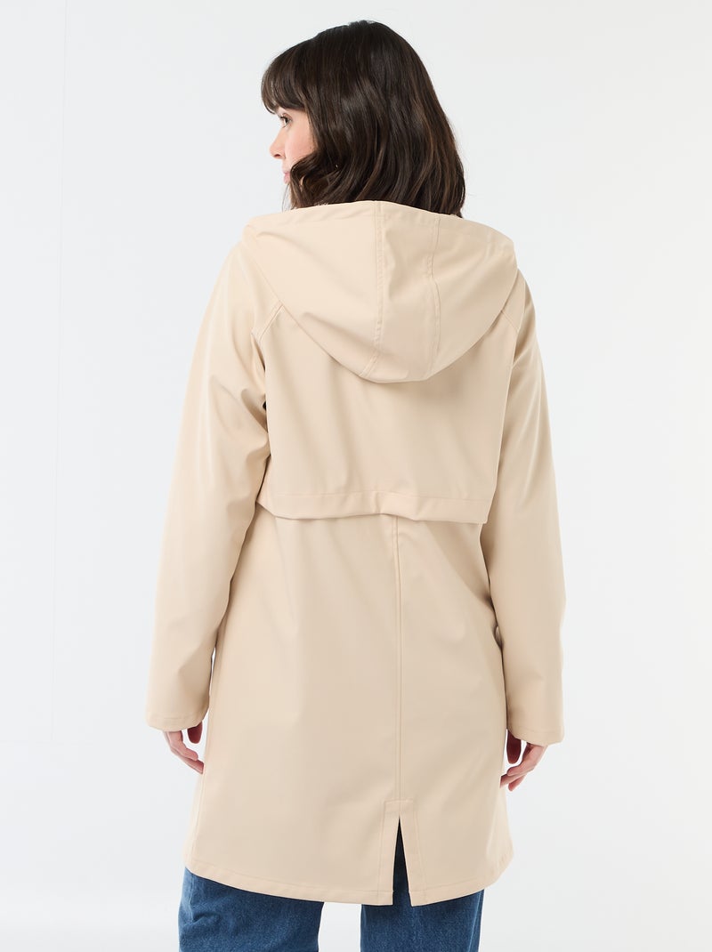 Hooded Gummy Parka Beige - Kiabi
