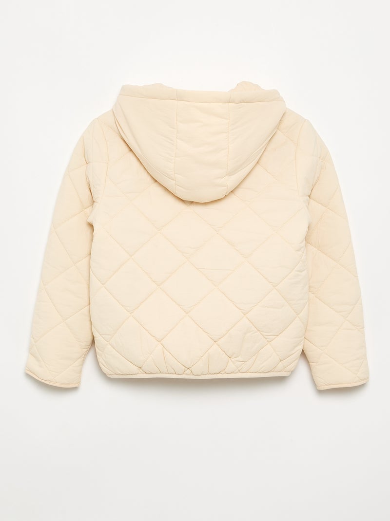 Hooded padded jacket Beige - Kiabi