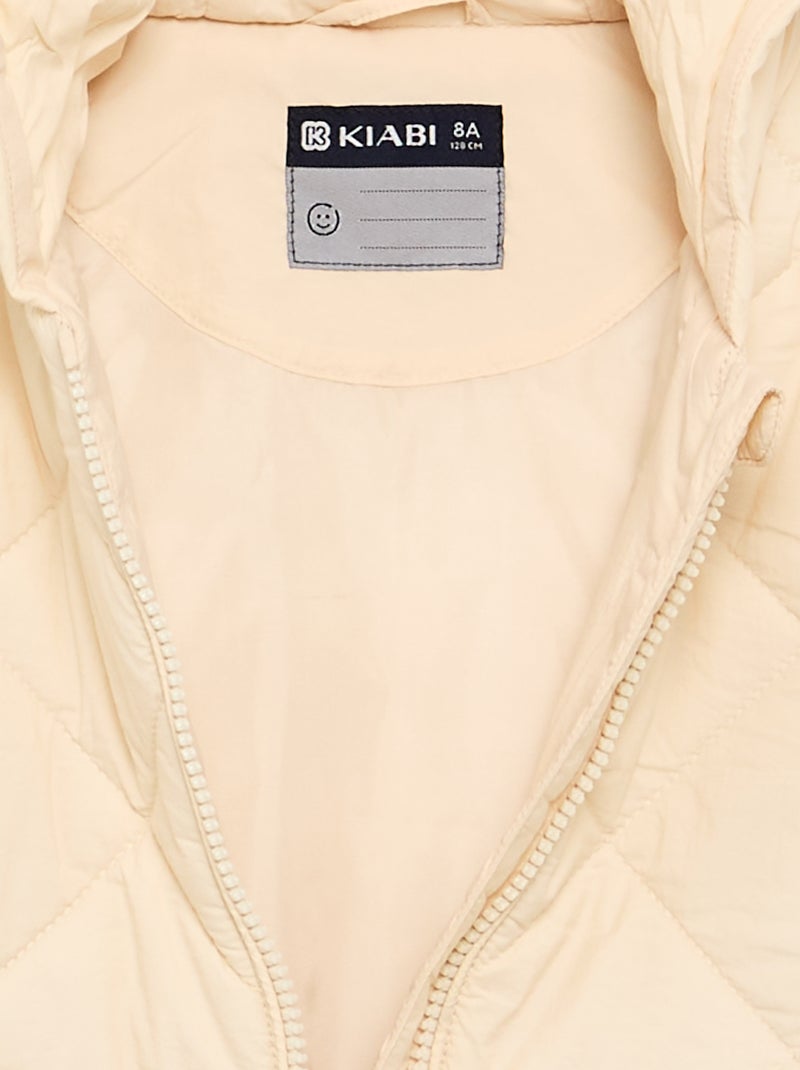 Hooded padded jacket Beige - Kiabi