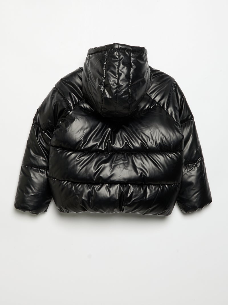 Hooded Padded Jacket Black - Kiabi