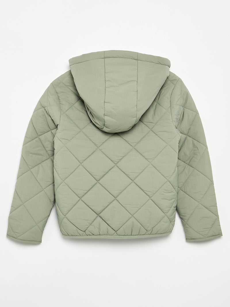 Hooded padded jacket Green - Kiabi