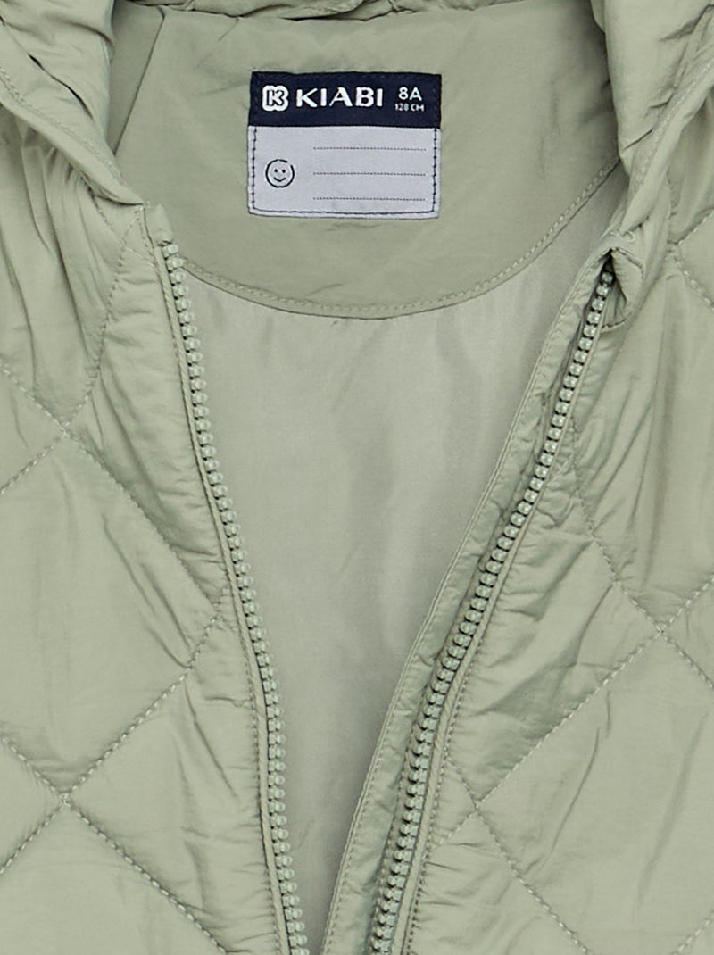 Hooded padded jacket Green - Kiabi