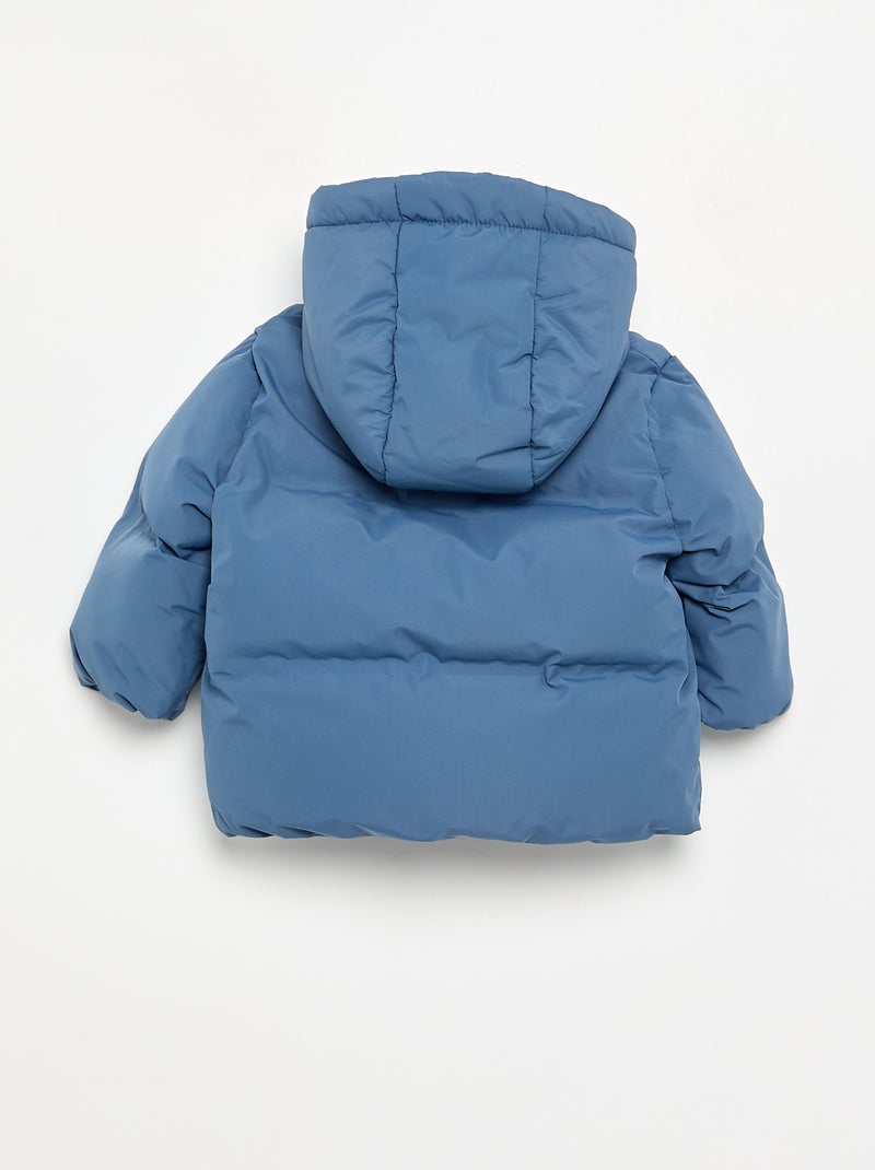 Hooded Padded Puffer Jacket Blue - Kiabi