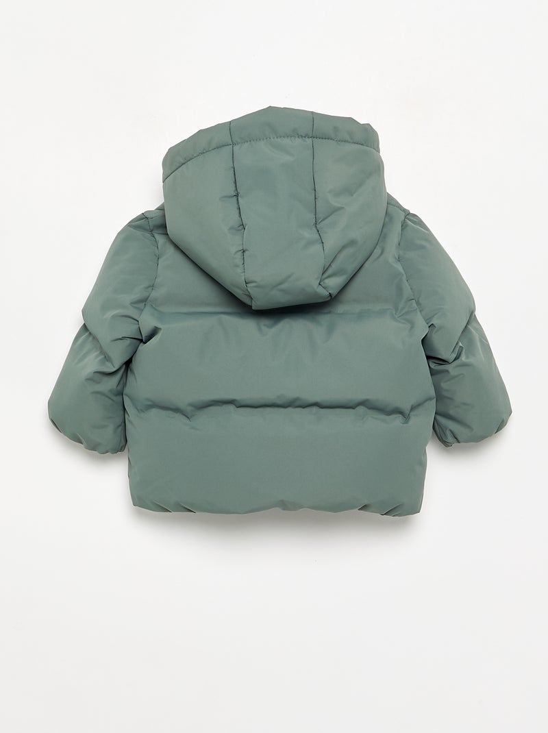 Hooded Padded Puffer Jacket Green - Kiabi