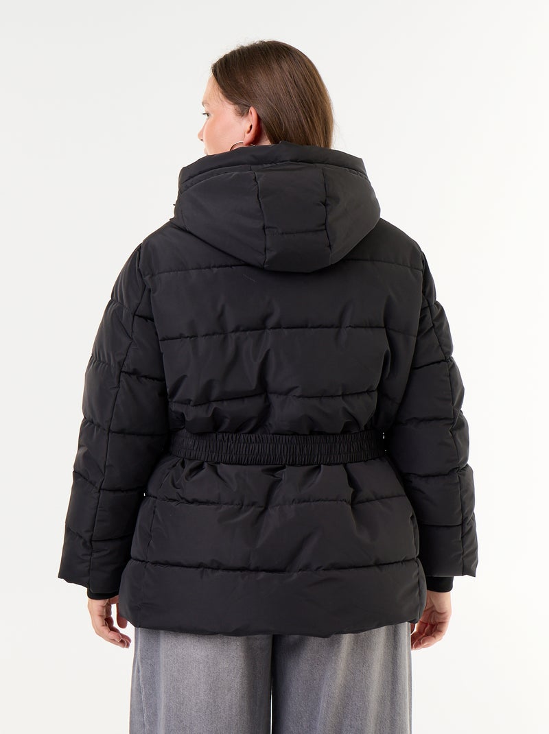 Hooded parka with faux fur lining Black - Kiabi