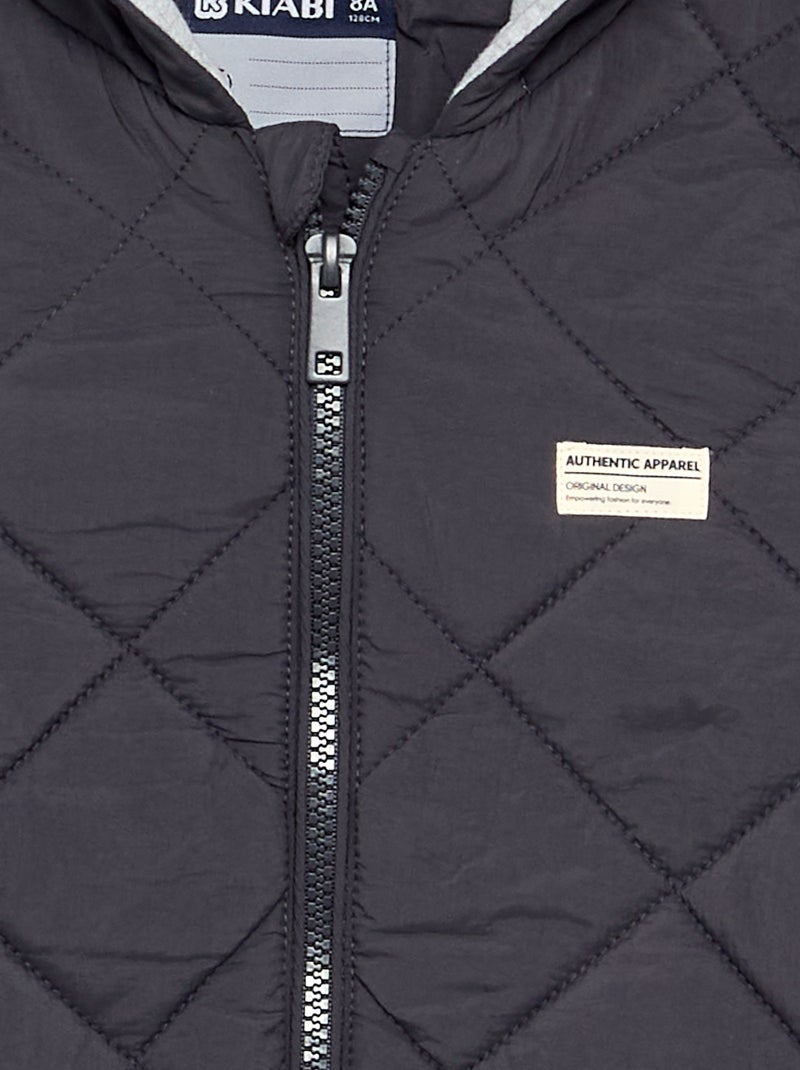 Hooded quilted jacket Black - Kiabi