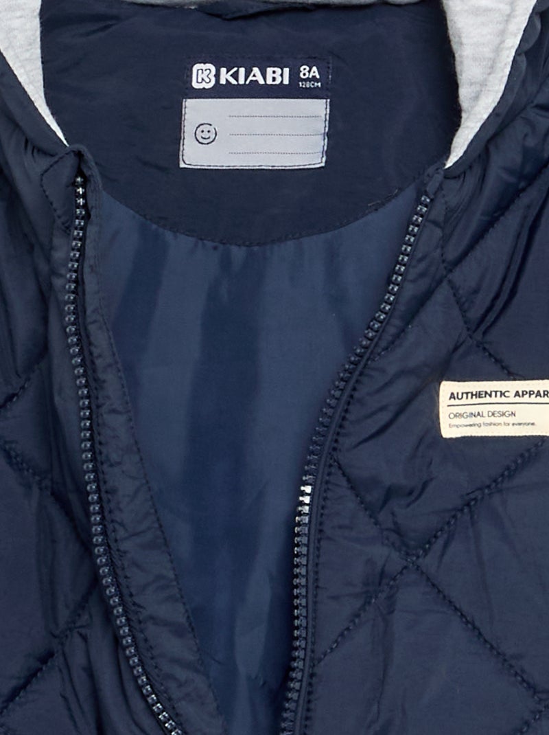 Hooded quilted jacket Blue - Kiabi